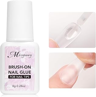 Missgooey ネイルグルー ネイルチップ接着剤 付け爪接着剤 ネイル接着剤 強力 多機能 初心者＆プロ適用 UVランプ不要 速乾 8g