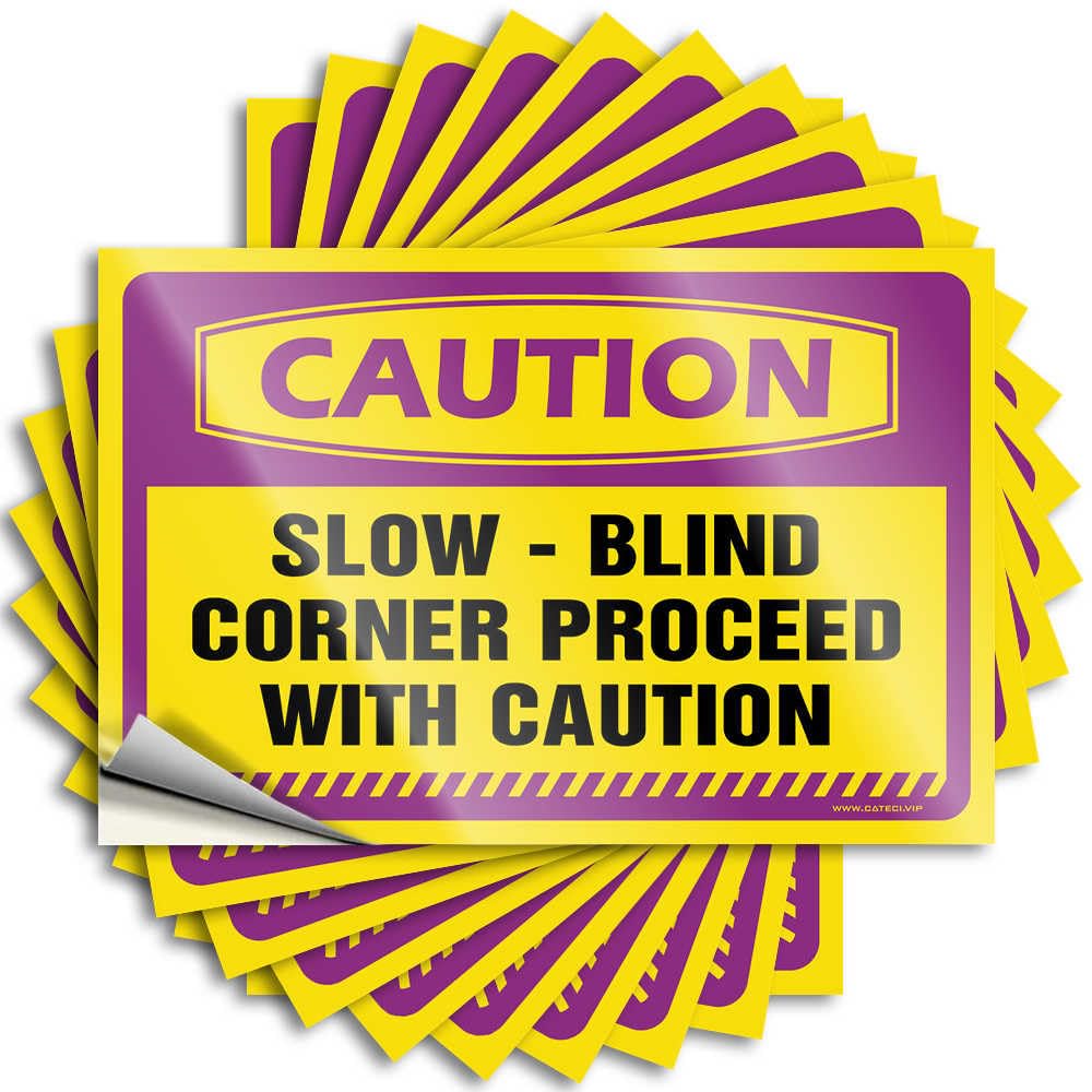 Fzfn Girls Colour Caution Slow - Blind Corner, Proceed With Caution Garage Fluffy - Decal Self Adhesive Sticker(6X9cm)