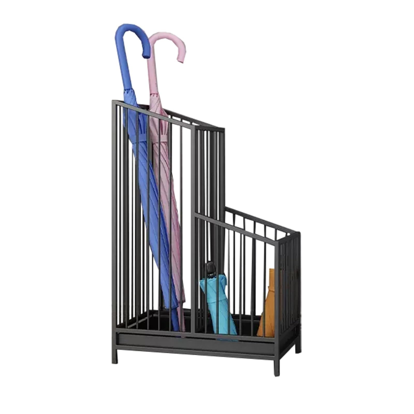 GHHVFEC Metal Golf Umbrella Stand with Drainage Tray, Space-Saving nizer for Golf Clubs, Canes, Stylish Home or Office Decor, Durable and Functional.