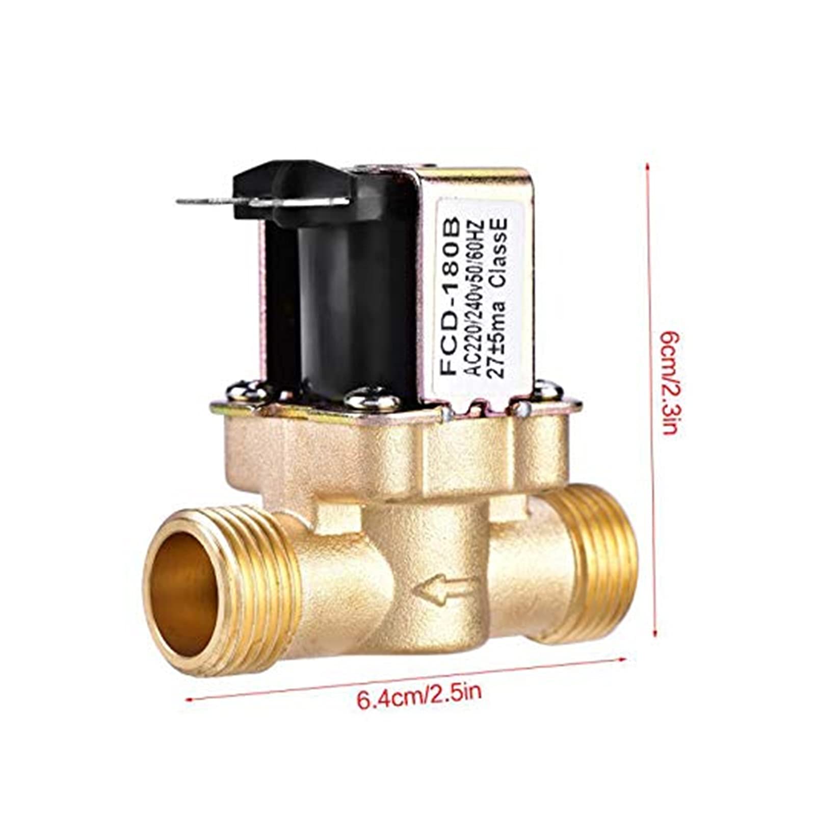Commutateur de débit d'entrée d'air d'eau d'électrovanne électrique en laiton de valve for la valve solaire de chauffe-eau (spécification : 3/4 (Color : 24v, Size : 0.5 Inch)
