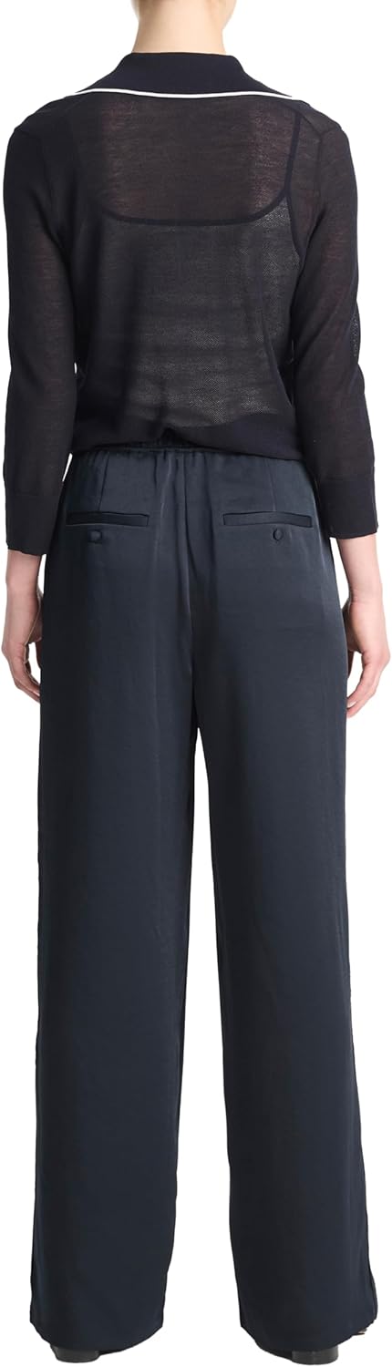 Vince Women's Mid Rise Side Strap Wide Leg Pants - Image 3
