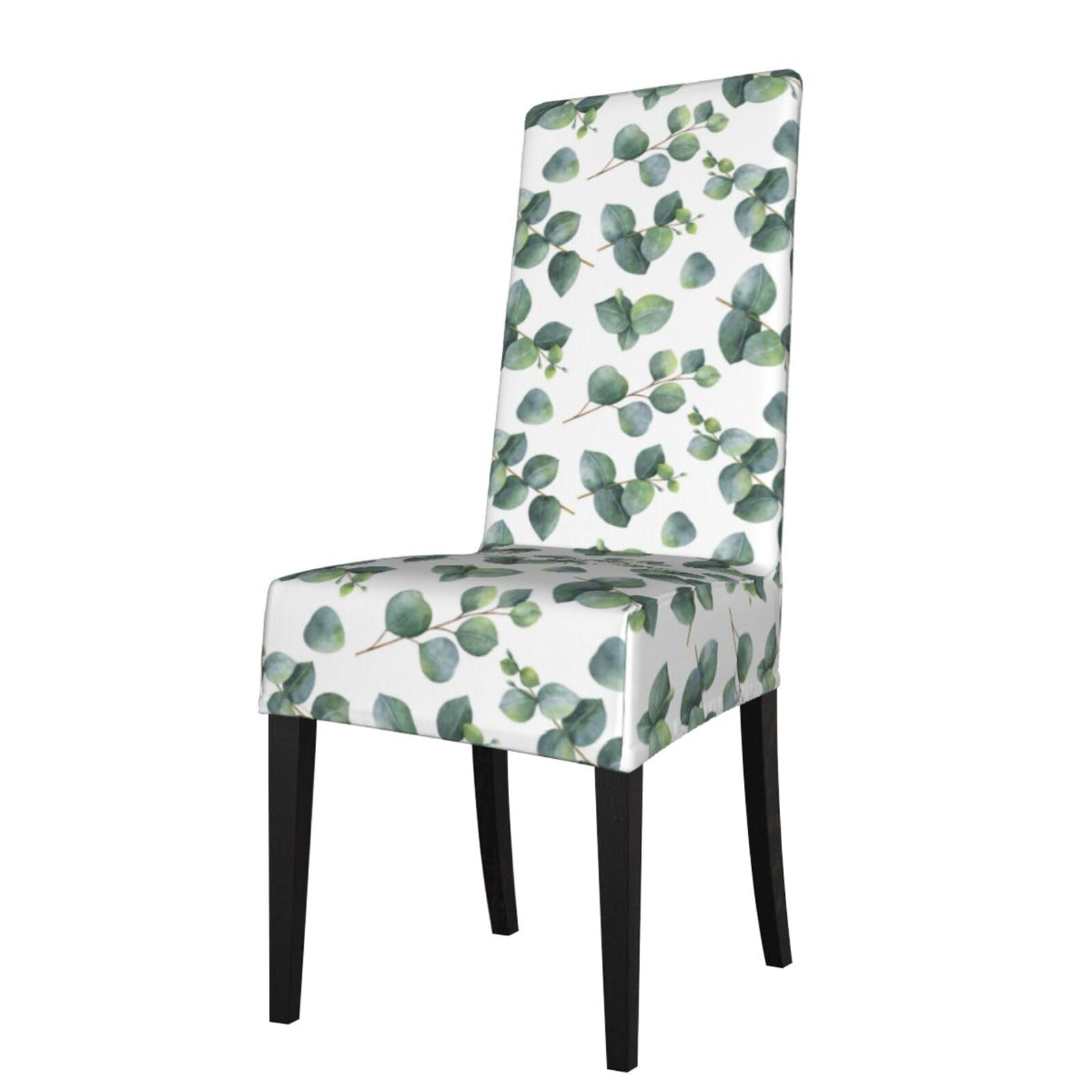 LKYMOH Watercolor Eucalyptus Leaves Branches, Chair Covers Stretch Chair Slipcovers for Dining Room, for Party Pet Protection Universal Fit Soft Polyester