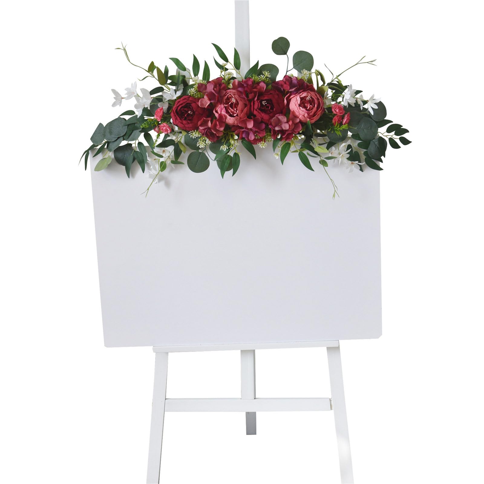 CRFFZ Realistic Artificial Flower Swag Wedding Ceremony Sign for Wedding Reception Backdrops Arrangements Stage