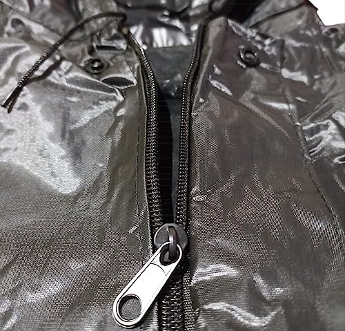 Capa de Chuva Motoqueiro em Nylon Impermeável com Capuz (M, PRETO)