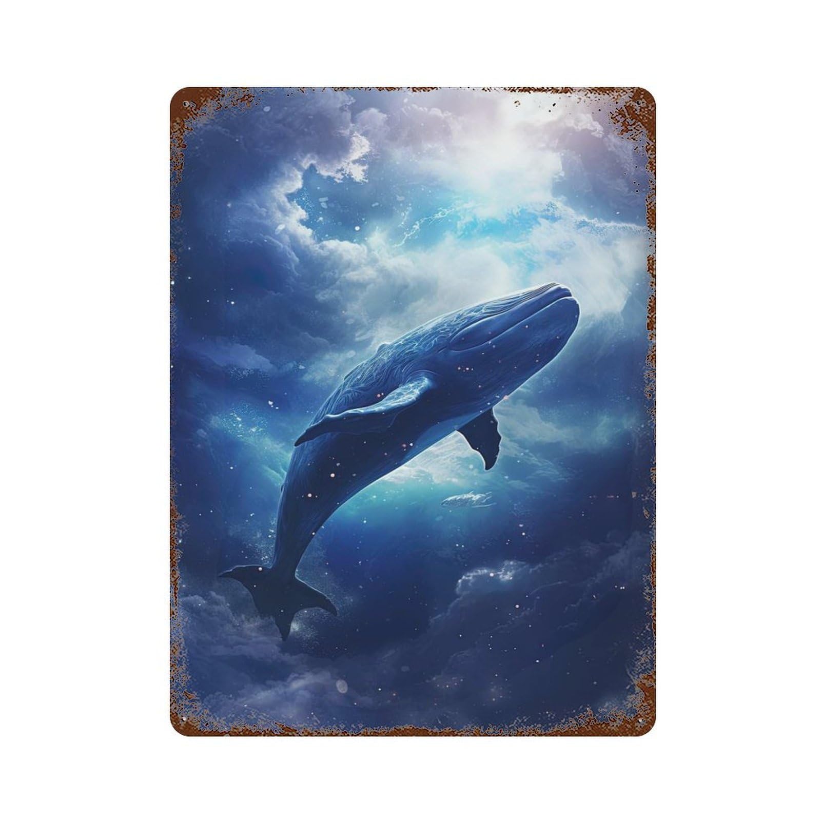 Majestic Leviathan Decorative Tin Sign 15.7"x11.8", Ideal for Garage, Bar And Workshop Decor