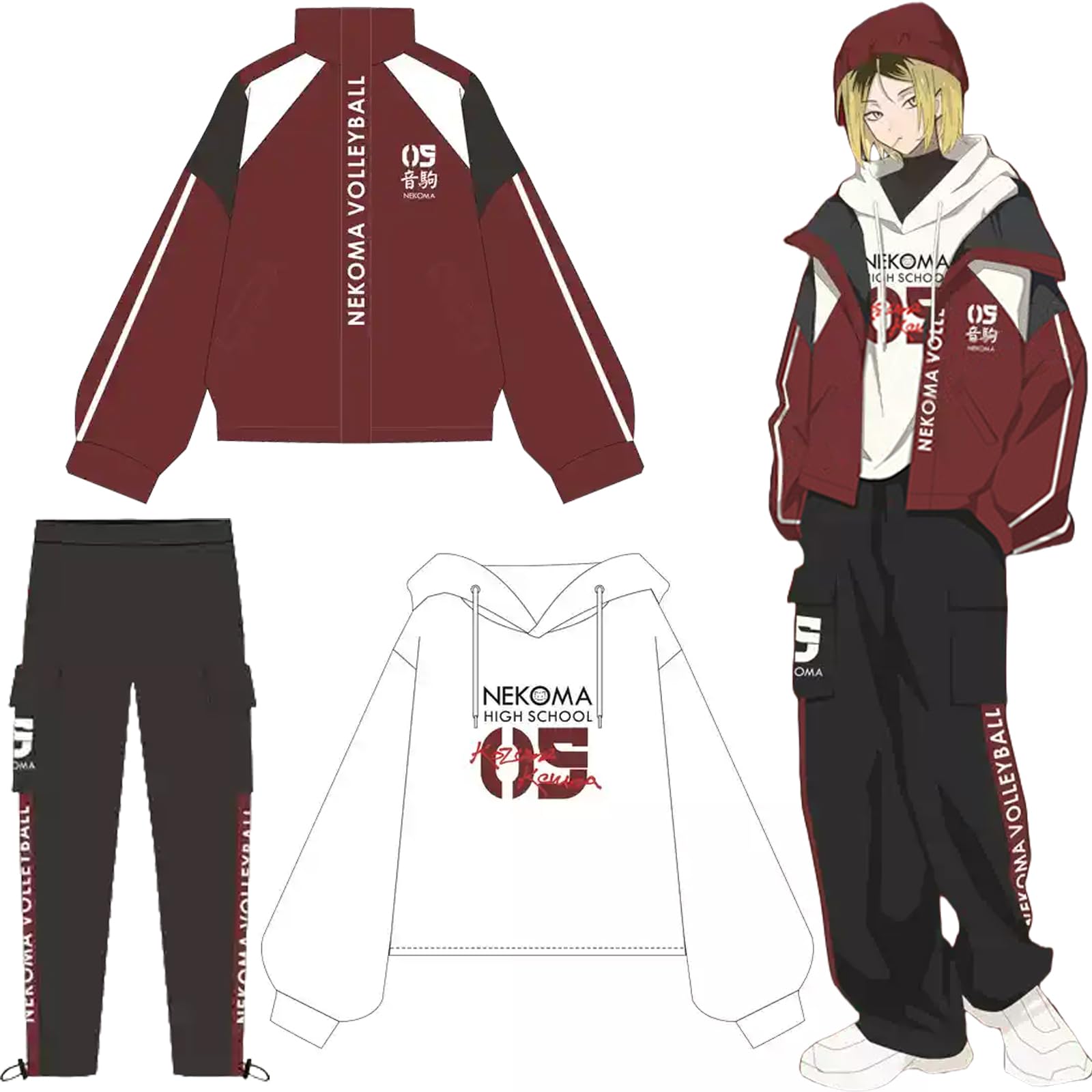 Amazon.co.jp: ハイキュー!! 孤爪研磨 印象 ジャケット パーカー