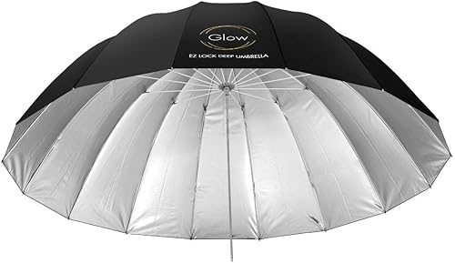 Miniatura 3 de Glow Easy Lock - Paraguas grande de fibra de vidrio de color plateado profundo (51 pulgadas)