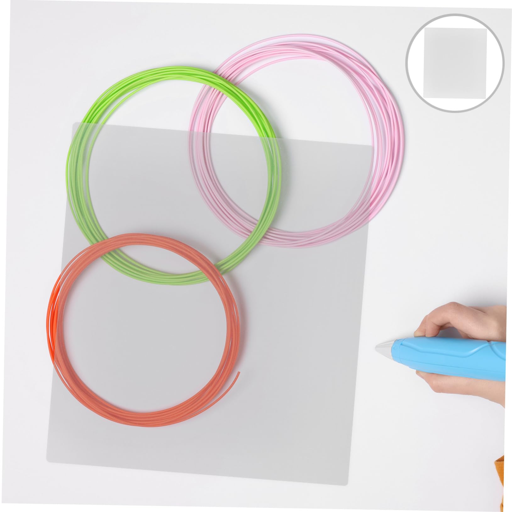 HOMSFOU Tappetino da Disegno Trasparente in PVC per Tracciare e Disegno 3D Creativo Set 10 Pezzi per Tracciare e Disegno 3D Creativo per Penna 3D per attività Creative