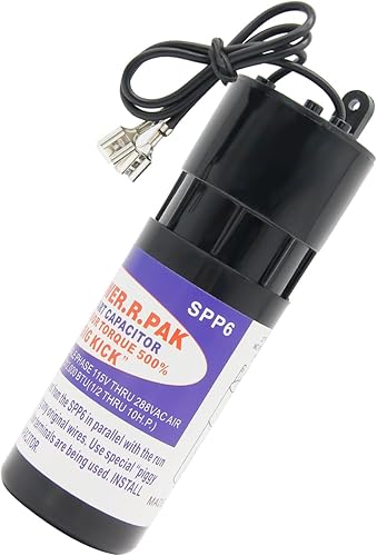 Kit de condensador de arranque duro SPP6 Supco Super Boost (12 a 10 H.P.) apto para aire acondicionado, aumenta el par de arranque del compresor