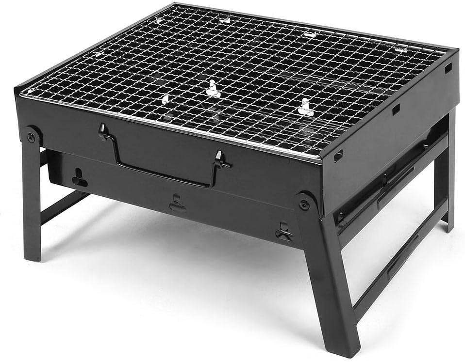 Aufee Griglia a Carbone, Portatile in Acciaio Inox Resistente Pieghevole Barbecue Grill griglia a Carbone di Legna per Campeggio Picnic allaperto