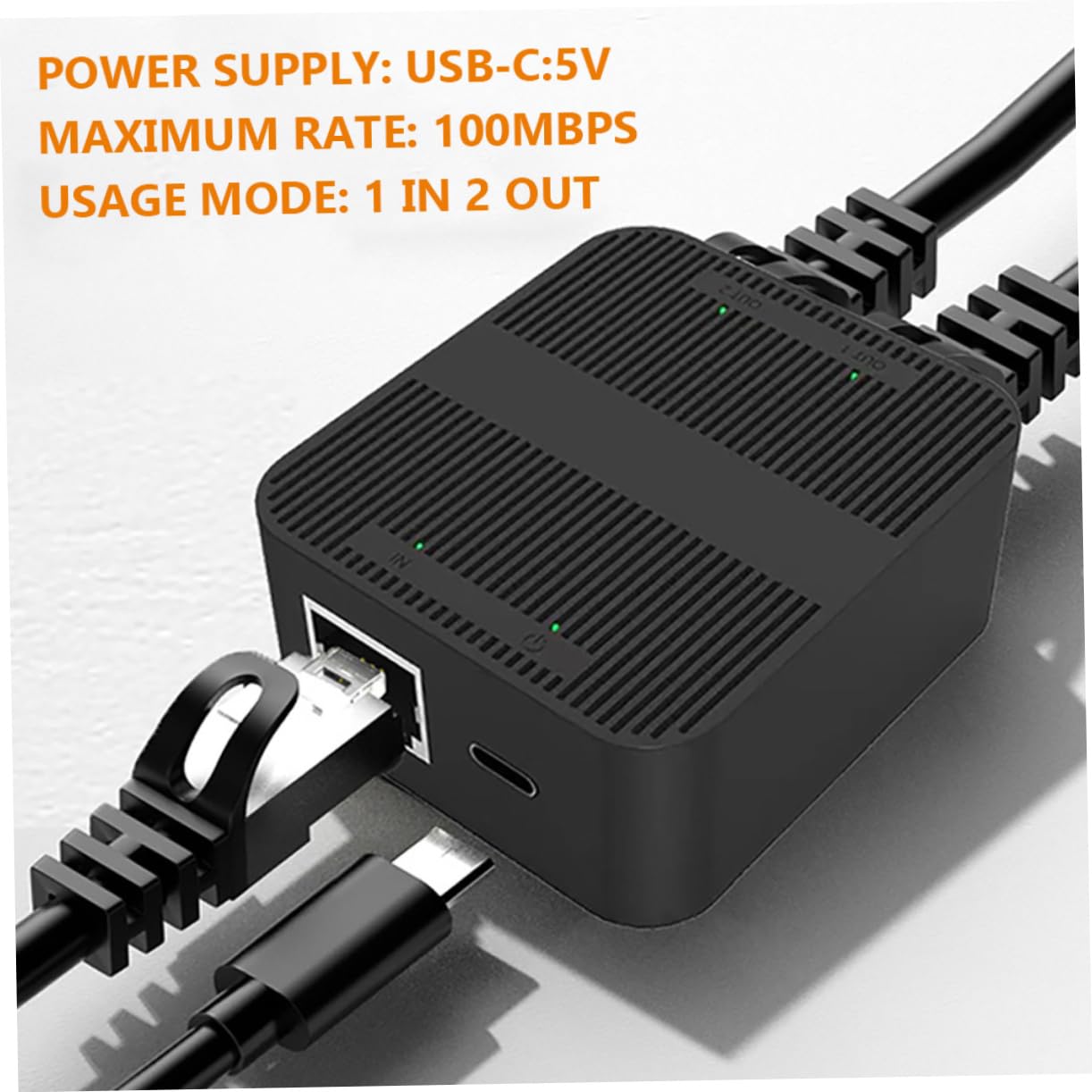 MERRYHAPY Ethernet Splitter Adapter Network Splitter High-Speed Mbps Connector for Routers Computers and More