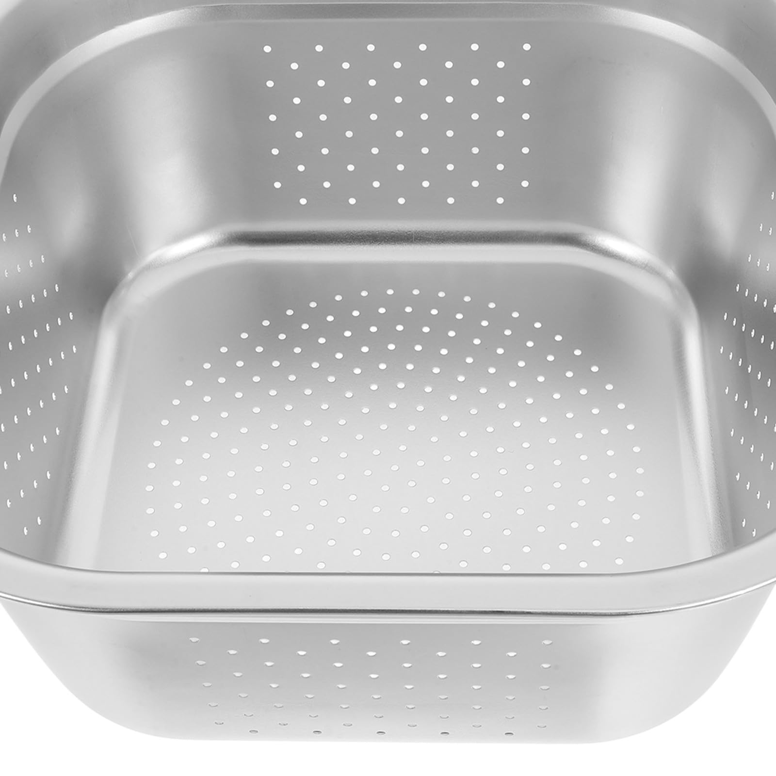 Colador de Cocina de Acero Inoxidable Grande, Forma Cuadrada