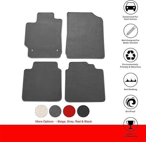 Miniatura 2 de IKON MOTORSPORTS, Alfombrillas compatibles con Toyota Camry 2007-2011, alfombra de nailon grisgris delantera y trasera, juego de 4 piezas, 2008 2009
