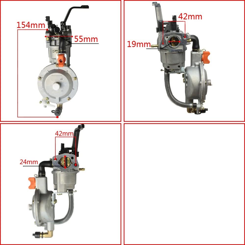 Carburadores para GX160 GX200 168F 170F para GLP para NG para CNG Pequeño Generador De Gasolina Carburador Universal Combustible Dual Conjunto Carburador