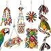 RLRICH 6 Pack Bird Colorful Chewing Toys Parrot Foraging Shredder Toys Shred Hanging Foraging Toys,Comfy Perch Parrot Toys for Rope Bungee Bird Toy