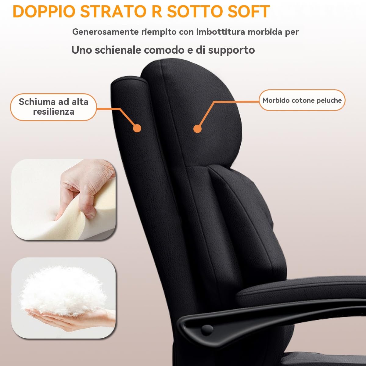 Sedia Ufficio Altezza Regolabile · Sedia Manageriale con Poggiapiedi · Sedia Ergonomica Alta in Pelle