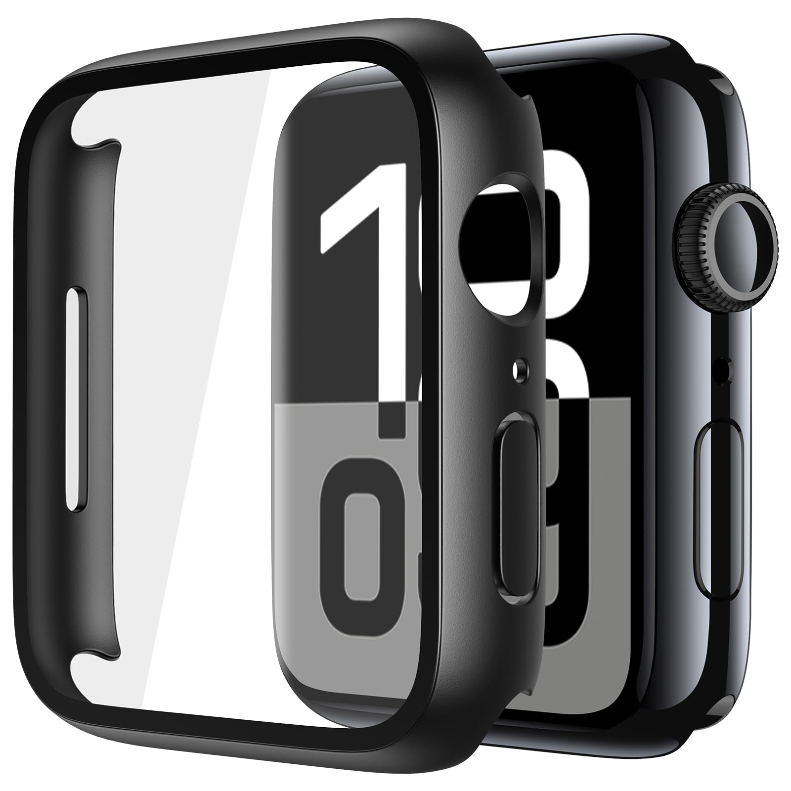2 Pack Hard Protective Case Screen Protector Compatible with Apple Watch Series 11 Series 10 46mm, Anti-Drop Ultra-thin Full Coverage PC Cover for iWatch, 2 Black