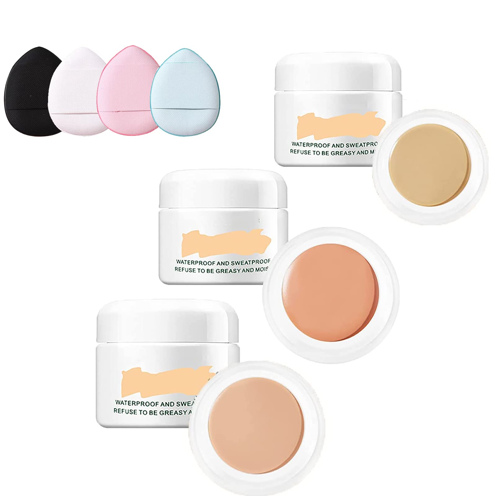 Heykomi Long Lasting Waterproof Concealer, Full Coverage Moisturizing Contour and Brighten, Under Eye Concealer for Dark Circles, 3 Colors Optional