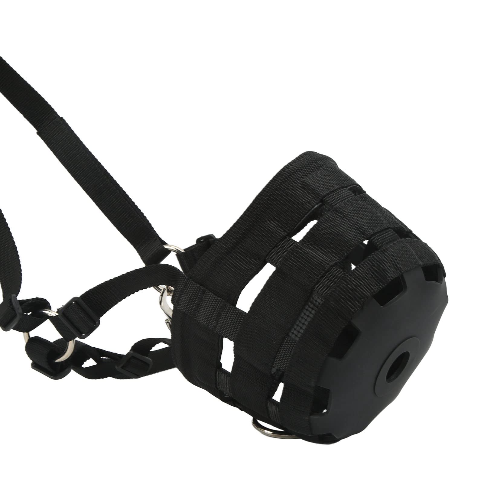 GLOGLOW Pferde Maulkorb 63cm Verstellbar Schwarz PP Gummi Weidekorb Reitzubehör