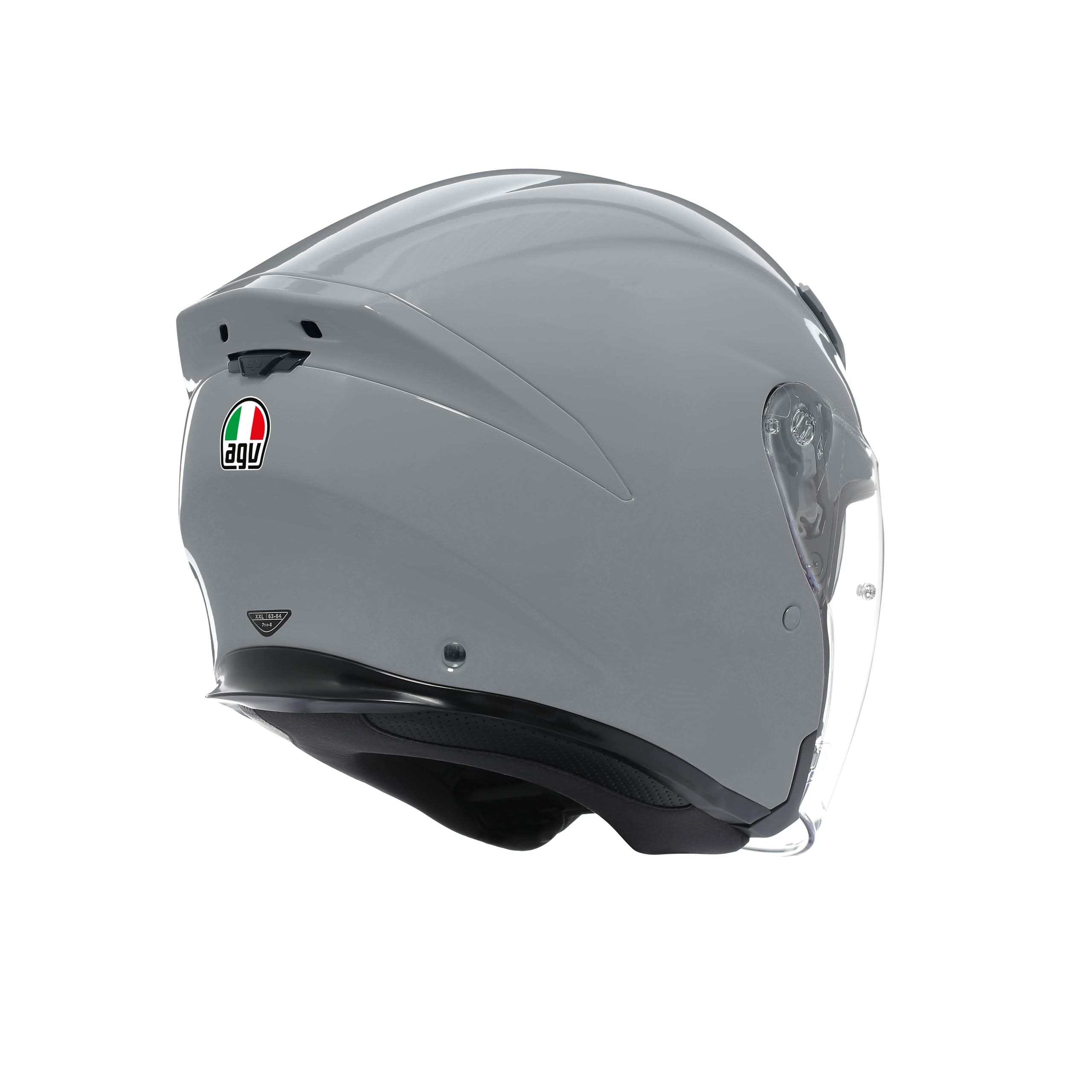 AGV - K5 JET EVO E2206, Casco da Moto Jet Unisex, Casco Moto Open Face in Fibra di Carbonio e di Vetro, con Visiera Antigraffio e Anti-UV, Nardo Grey, M