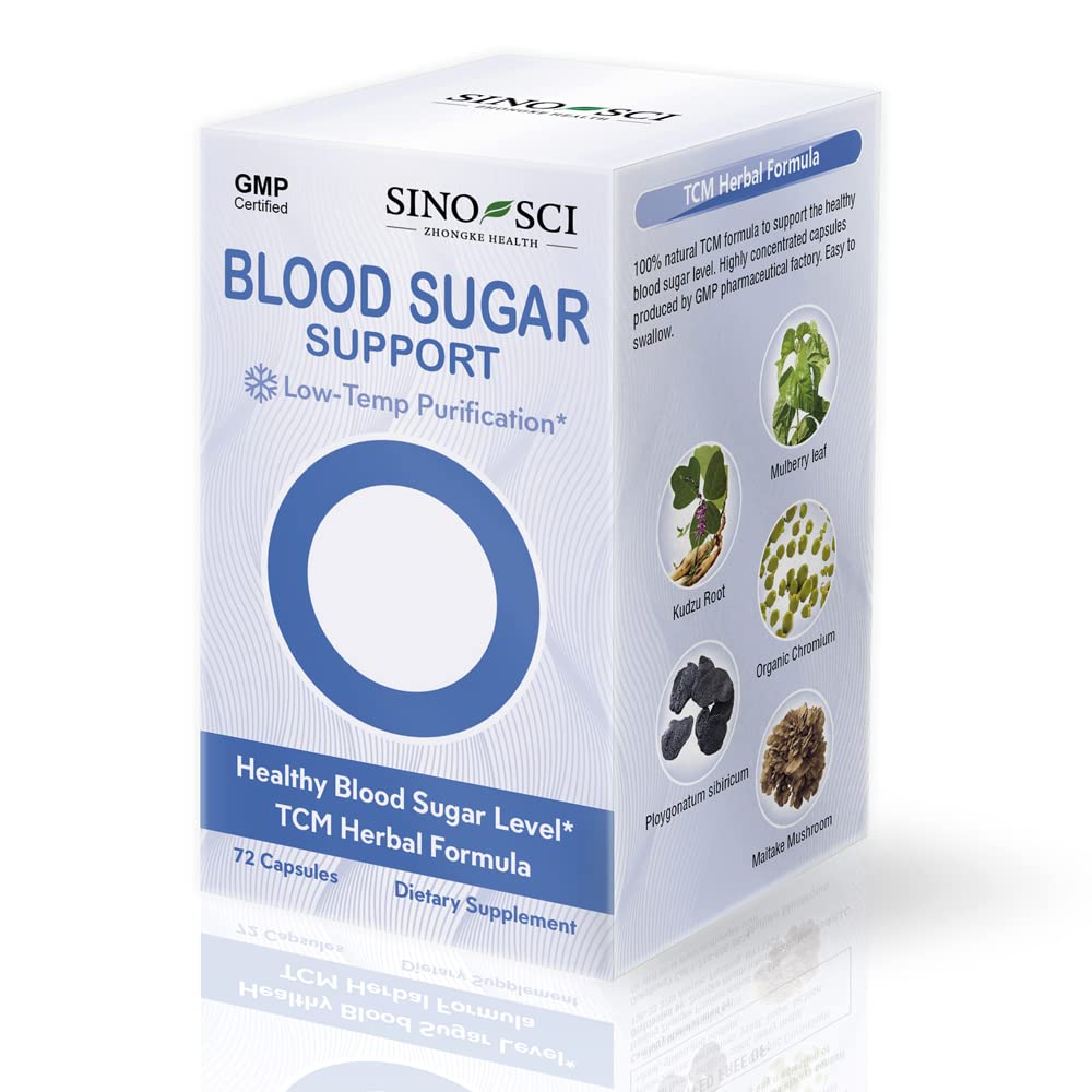 Blood Sugar Support Supplements, 100% Herbs Formula (Non-GMO), 72 Counts