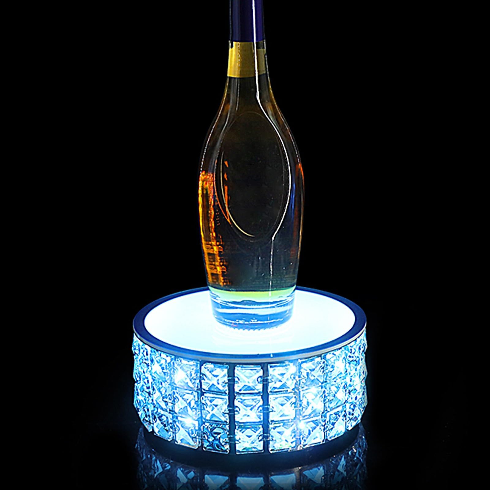 LED Lighted Liquor Bottle Display Shelf Bars Essential Accessories Champagne Wine Racks Countertop for Bars, Restaurants, Private Parties, Nightclubs, Birthday Parties(Blue,20 * 9cm)