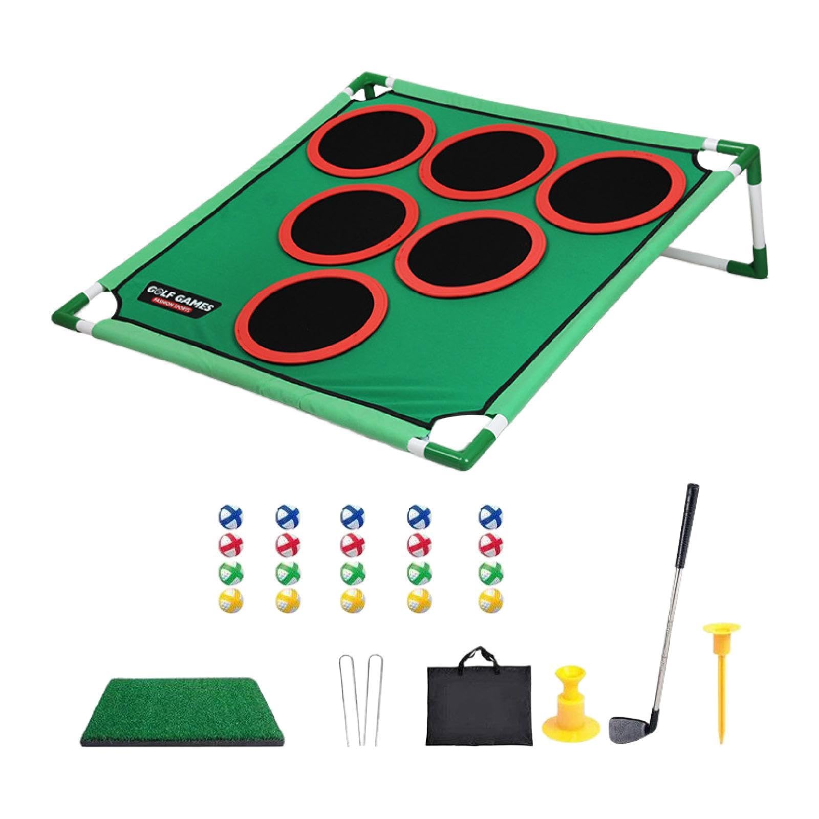 Harilla Juego de Golf Y Cornhole para Niños, Juego de Golf Compacto con Pelotas, Regalo para Patio, Jardín, Exterior Y Hogar.