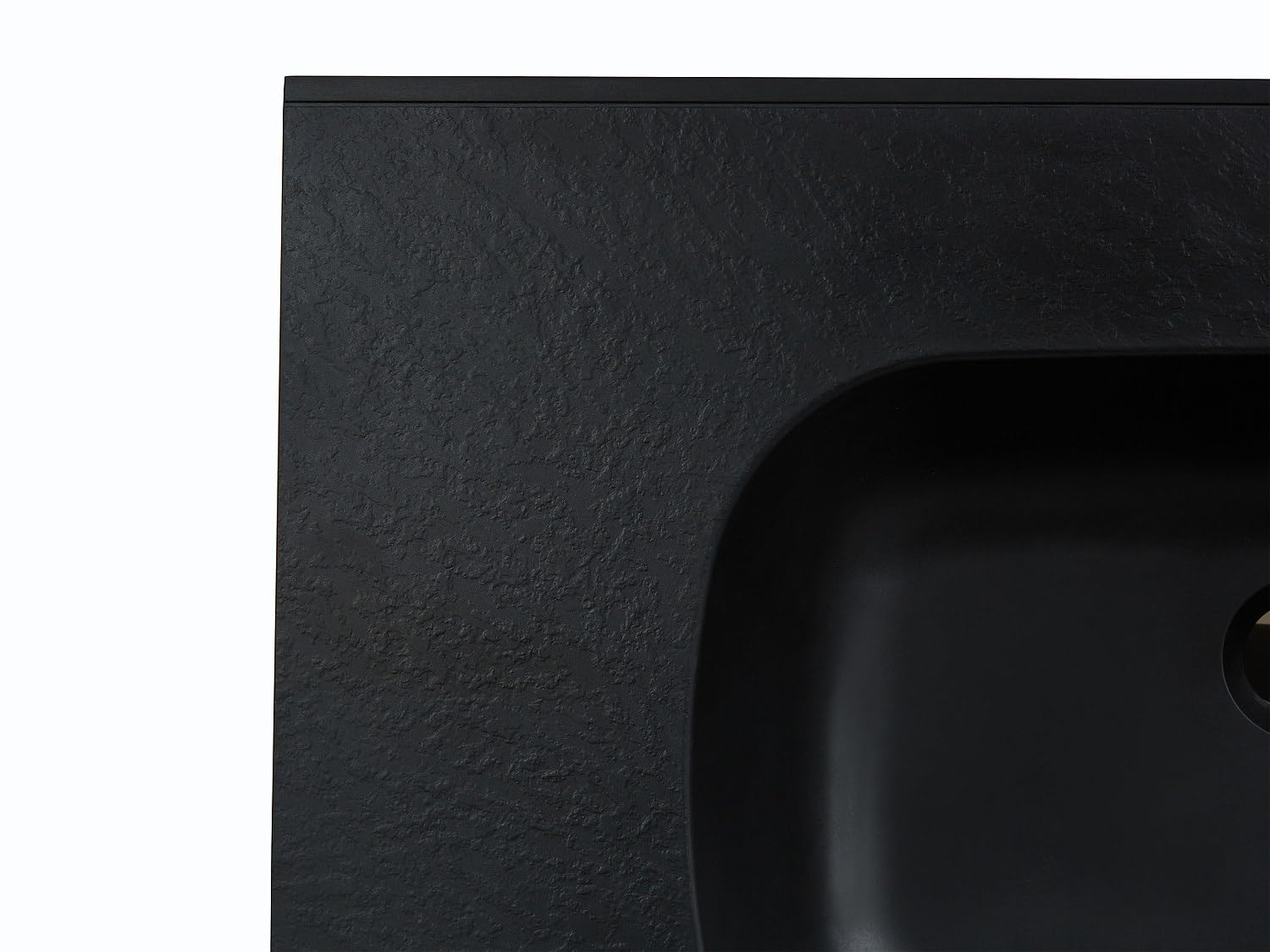 Vente-unique - Lavabo empotrado Okiwa - L 80cm x A 46cm x H 14.5cm - resina - negro