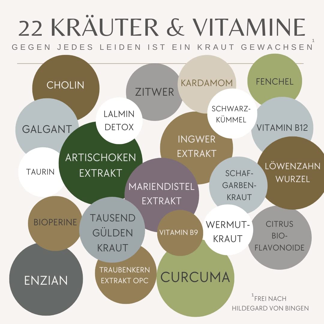 Mariendistel 22-fach Komplex - Testnote SEHR GUT - Leber-Kur-Kapseln 80% Silymarin - Mit Cholin für die Leber - Vitamine und Naturkräuter