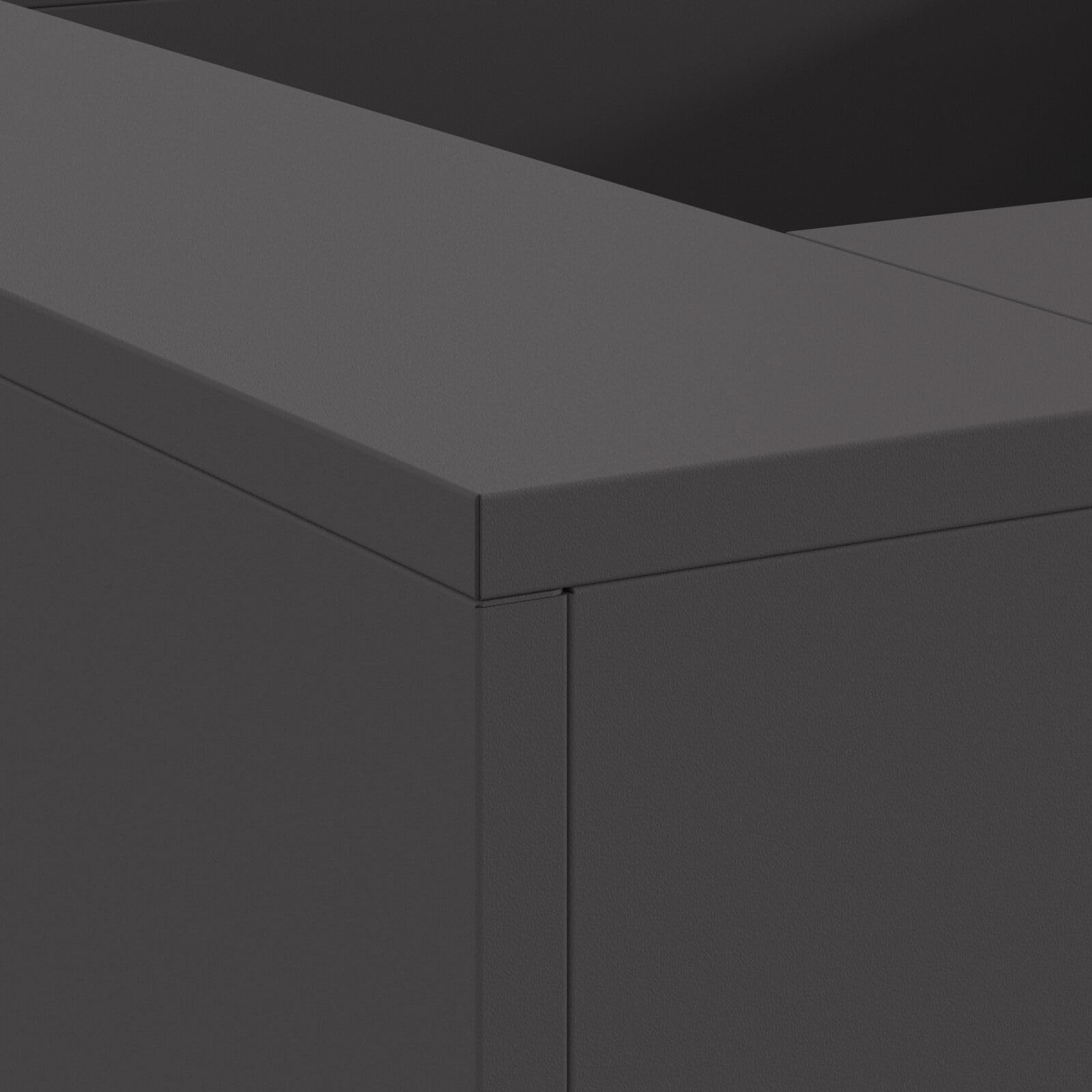 Gecheer Braciere Esterno, Rettangolare Moderno con Design Aperto e Ventilazione Ottimale, 80 x 80 x 40 cm in Acciaio Nero per Riunioni all'Aperto