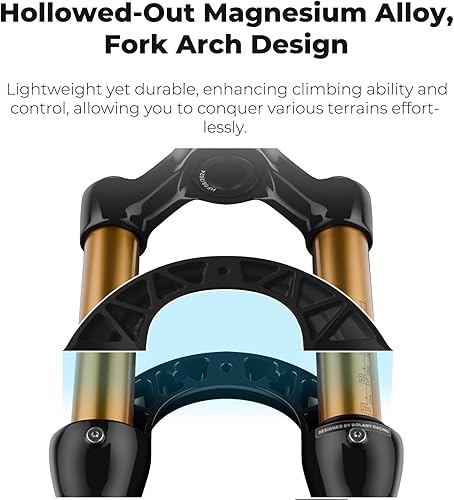 Miniatura 7 de BOLANY Horquilla de suspensión de bicicleta de 27.529 pulgadas, viaje de 1.126in (1-18 pulgadas)*8.661in dirección recta sin rosca 0.354in