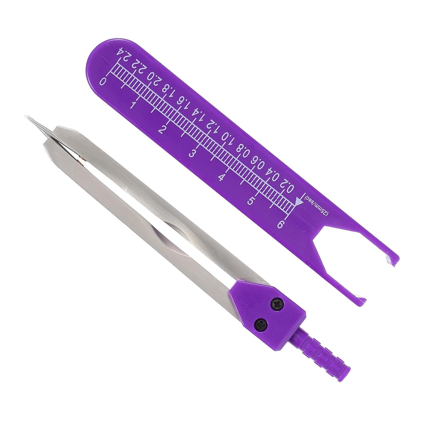Electrocardiogram Caliper Measuring Tool with Ruler, Precision EKG Clinical Measurement Divider for Cardiology and Nursing, Sturdy Purple Calipers for Heart Rate and Interval