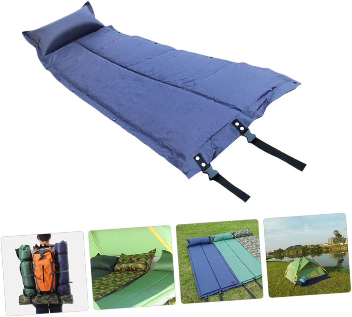 YARNOW Inflatable Camping Pad with Pillow Portable Wear-Resistant Sleeping Mat for Outdoor Activities Lightweight and Convenient for Hiking Camping and Picnics