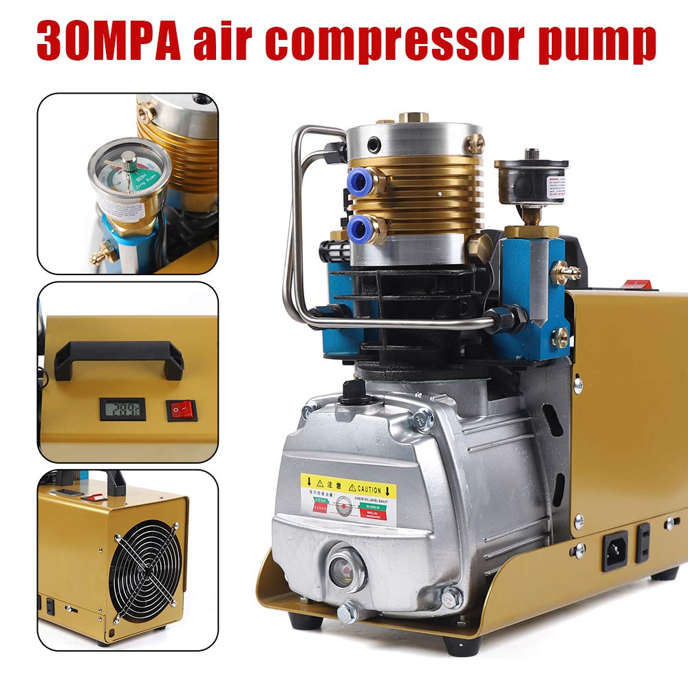 30 mpa (4500 psi) wysokociśnieniowa pompa powietrza PCP sprężarka i filtr oleju wodnego, elektryczna pompa powietrza PCP, kompresor 300 bar (0-12 l)