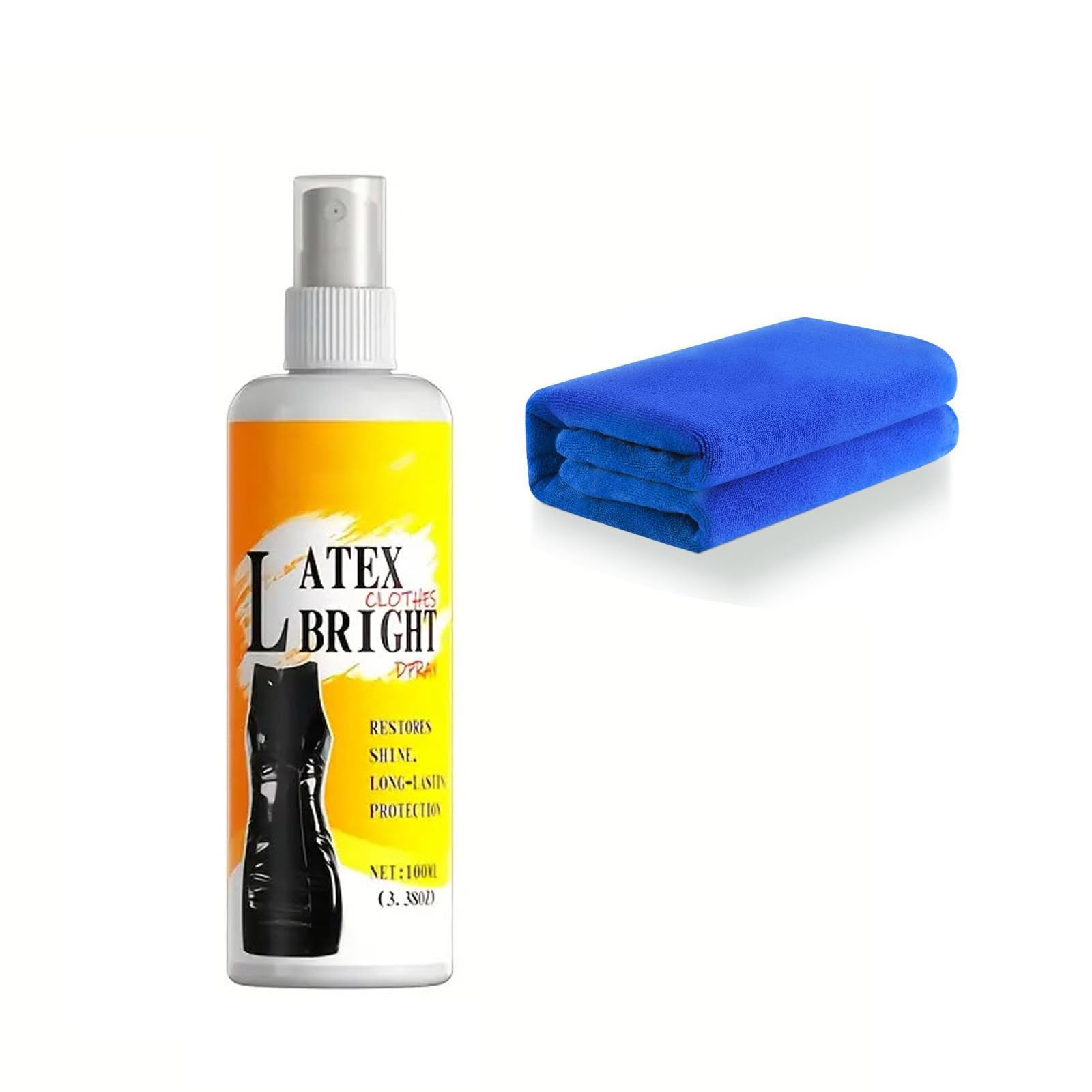 Spray in lattice lucido da 100 ml con asciugamano per la pulizia, effetto lucido permanente, rivestimento protettivo resistente all'umidità, per uso domestico, uso notturno, spray in lattice