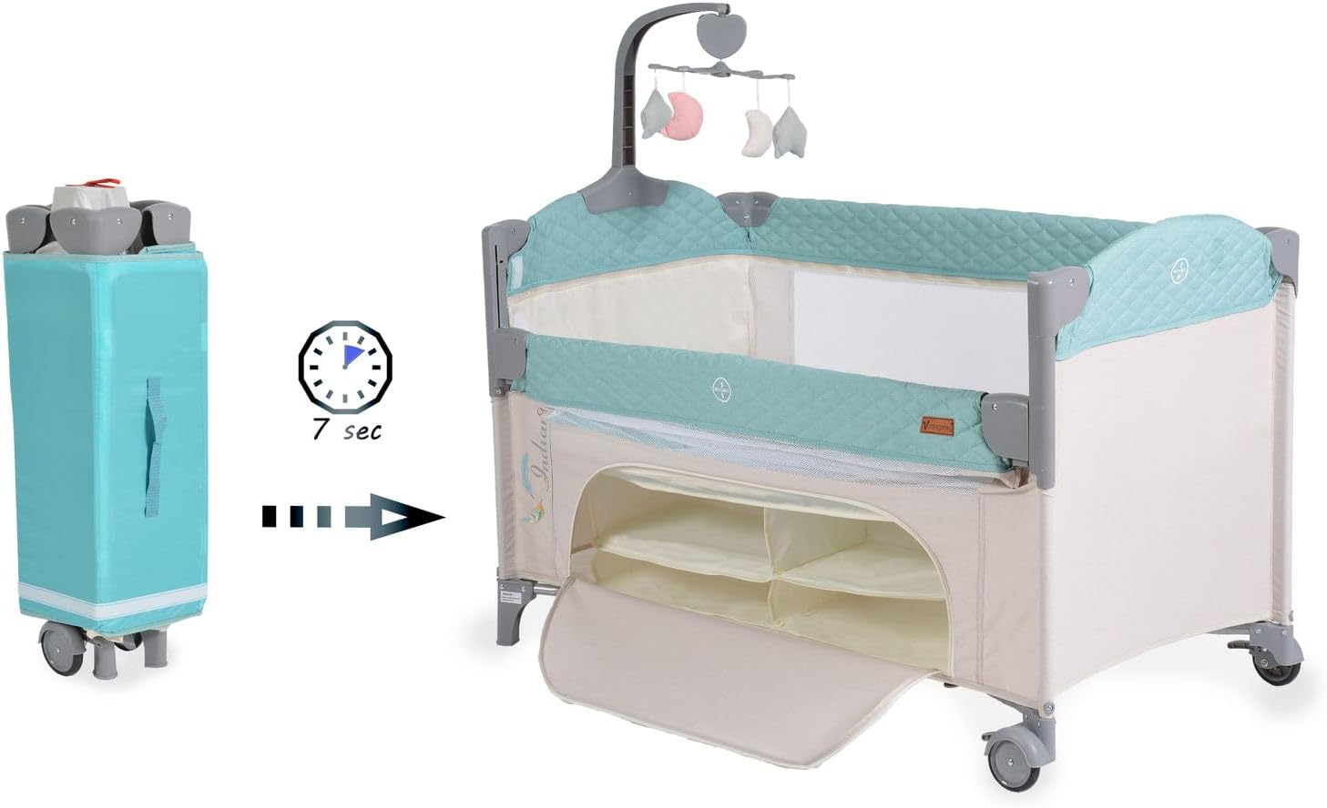 Image showing the Cangaroo Indiana Playpen folding and unfolding process