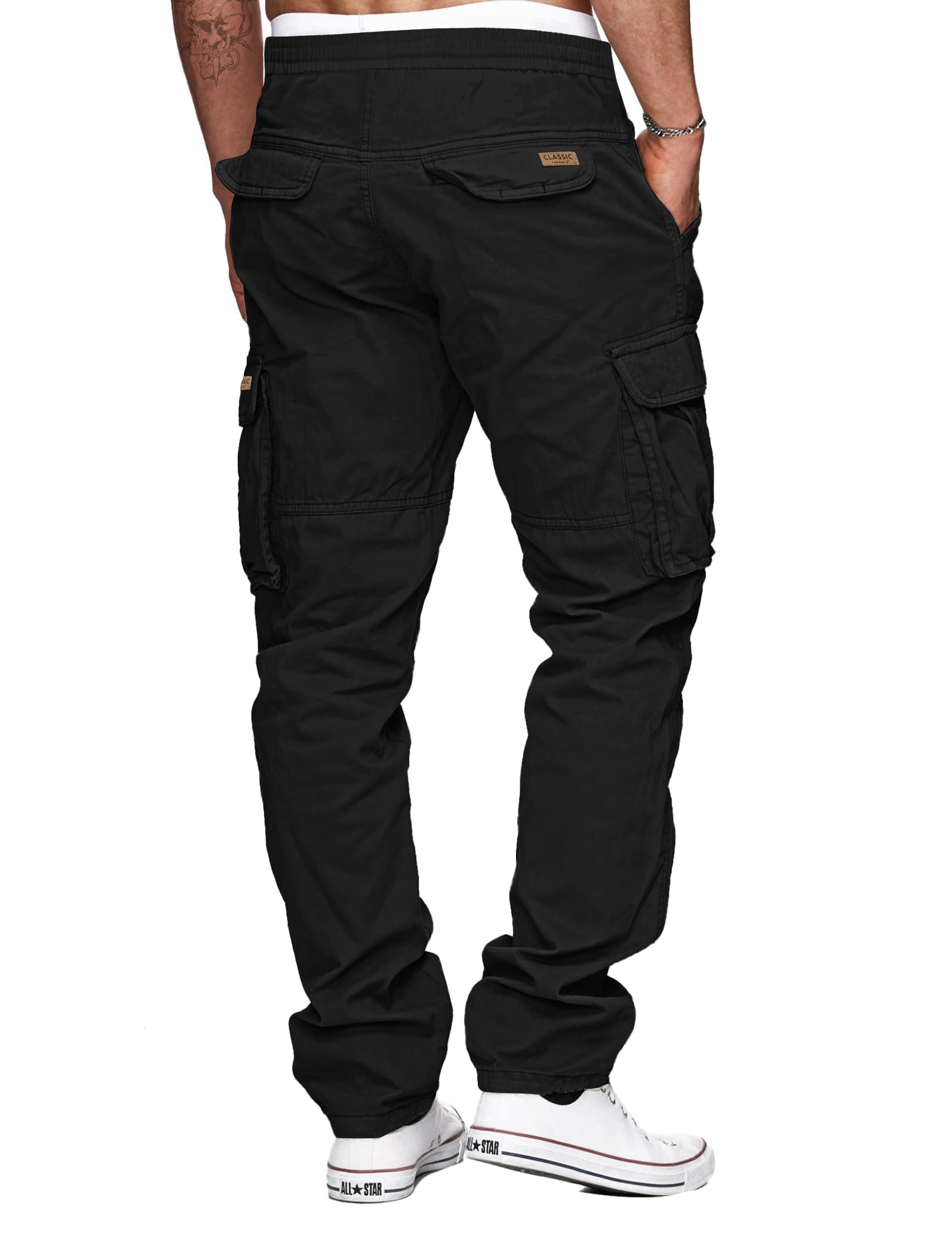 TARAINYA Pantaloni Cargo Uomo Cotone Baggy Coulisse Chino con Tasche