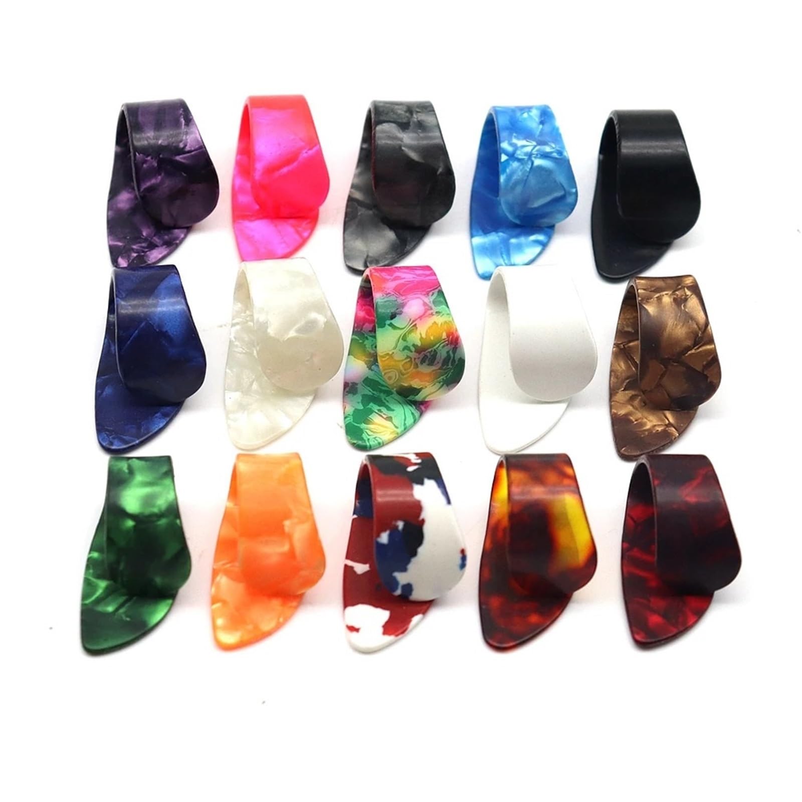 50 szt./100 szt. Celuloidowe kostki do gitary na kciuk Kostki do kciuka Kostki do kciuka Płaskie kostki do kciuka Kolor losowy(100pcs Color Random)