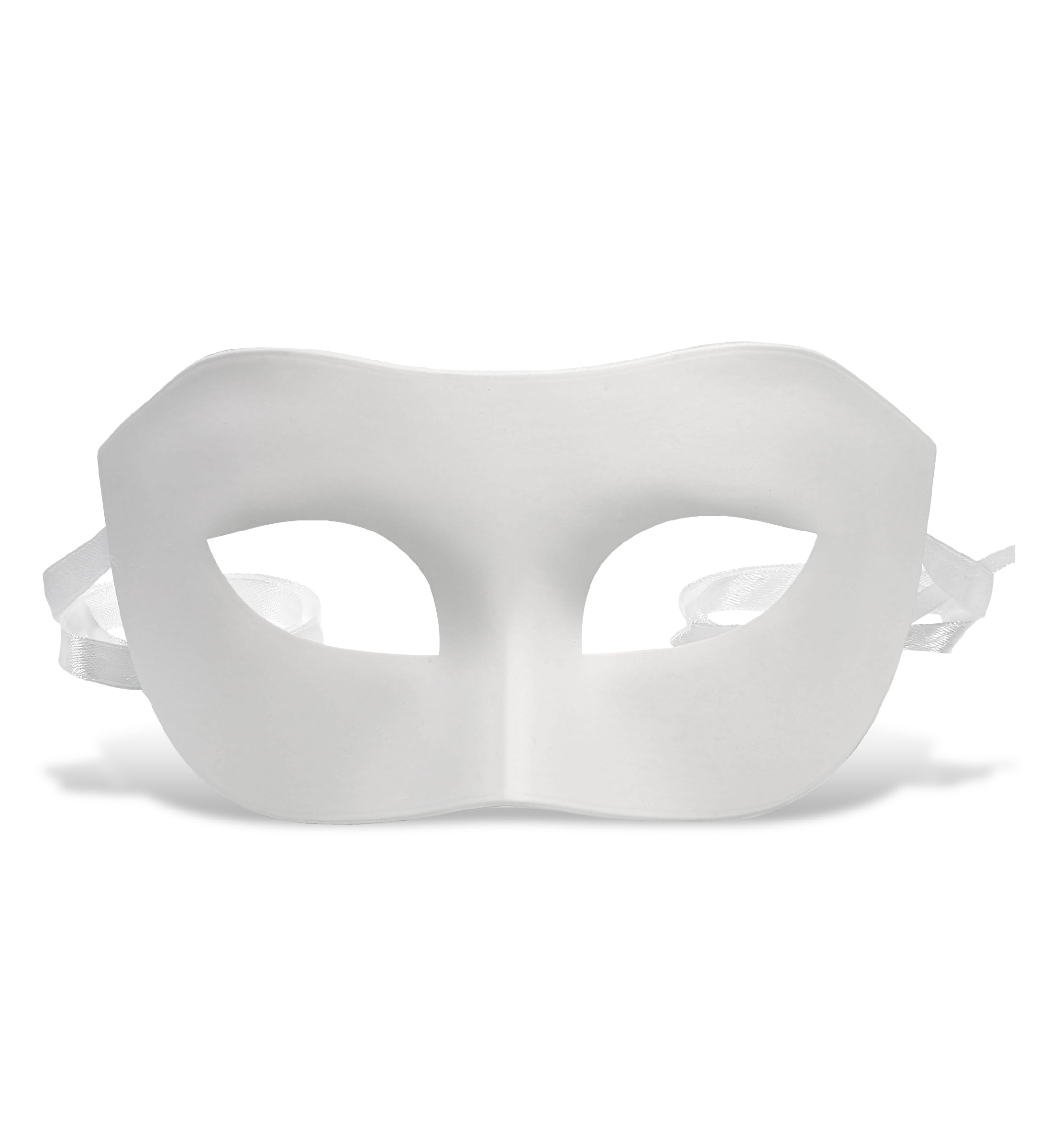 Attitude Studio Elegant Half Face Mask - Venetian Masquerade Mask, White Masquerade Mask For Women or Men, Fancy Party Mask Costume Accessory, Mardi