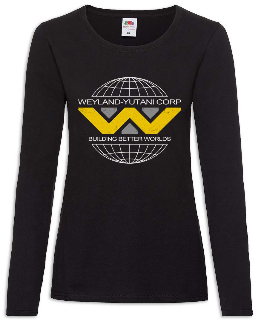 Urban Backwoods Women's Black Weyland Yutani Ii Long Sleeve T-Shirt Size 2XL