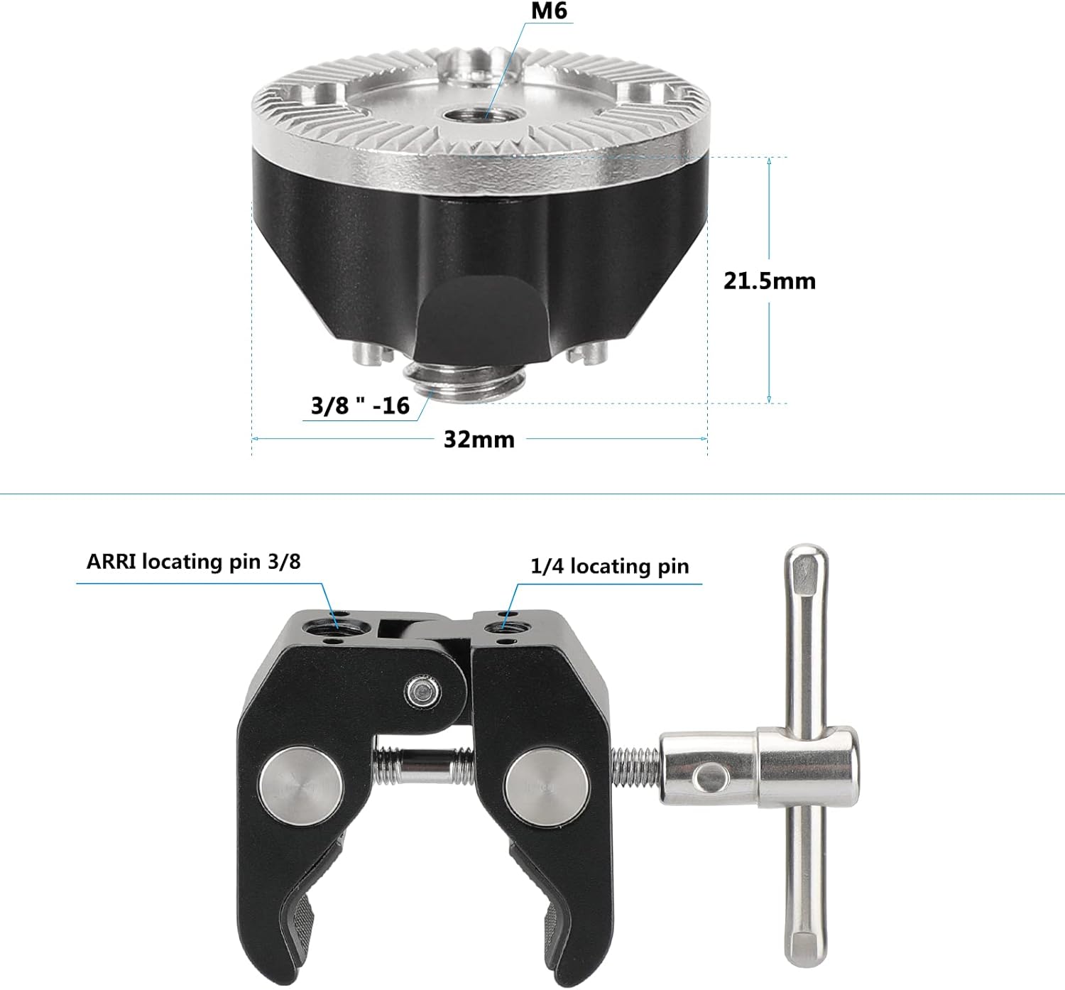 CAMVATE Super Crab Clamp with Rosette Mount M6 Female Thread Hole for Camera Accessories Kit - 2869