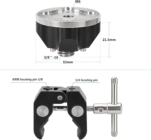 Miniatura 3 de CAMVATE Abrazadera de cangrejo Super con montaje en roseta M6 Agujero de rosca hembra para kit de accesorios de cámara - 2869