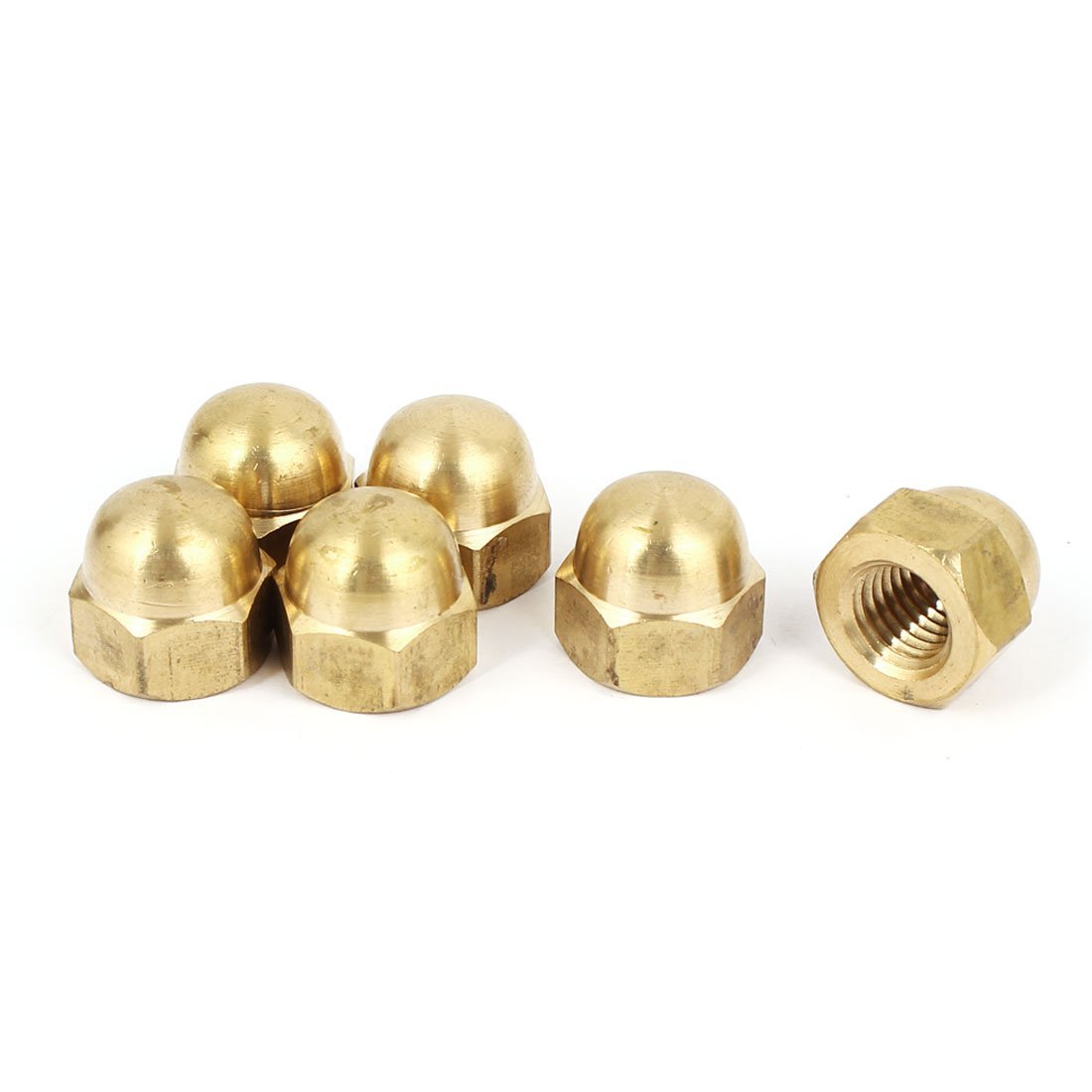 Uxcell Sourcingmap Hex Cap Nuts - 6Pcs M12 Dome Nuts Brass Hexagon Decorative Cap Nut For Screws Bolts Brass Tone