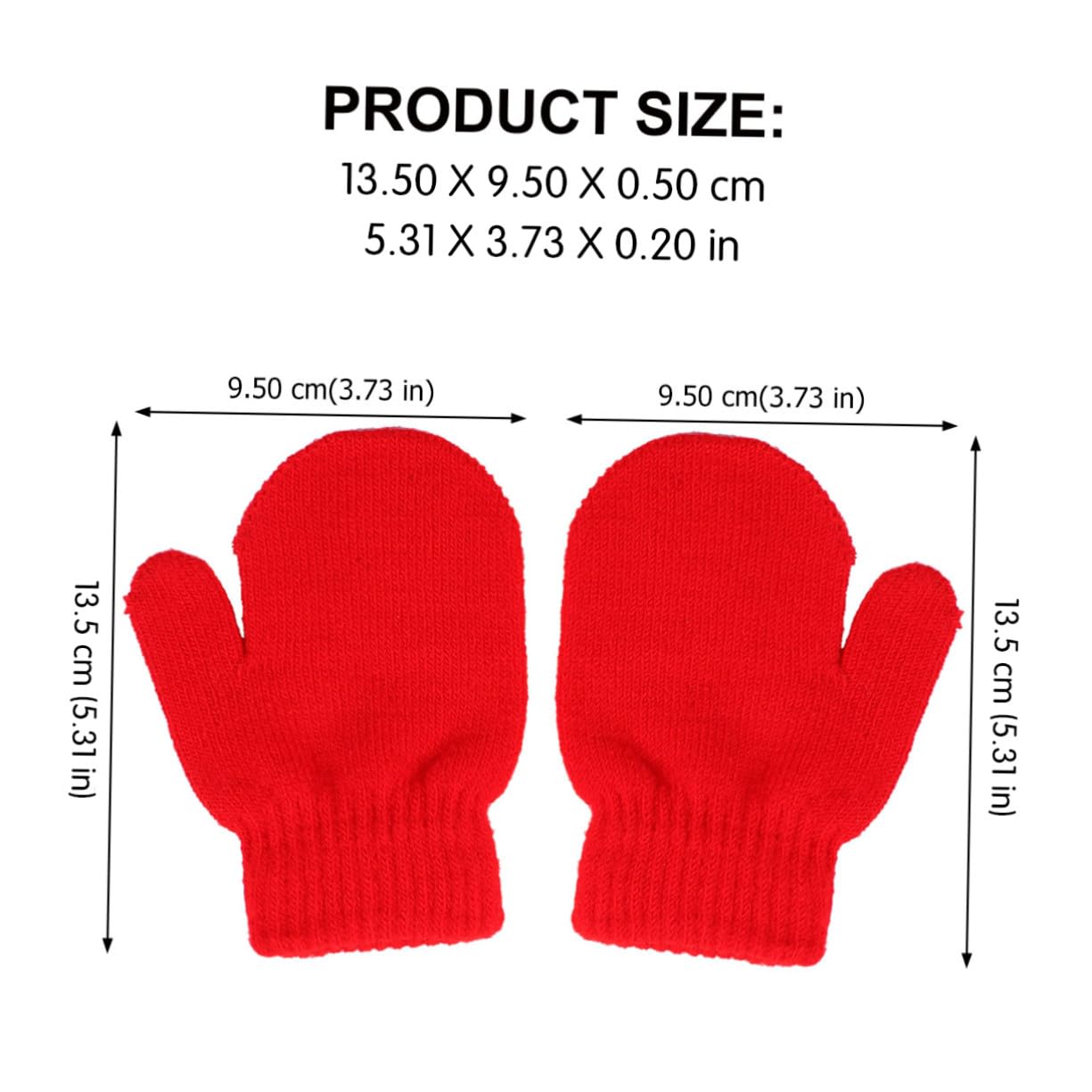 12 Manoplas de Punto para Guantes de Invierno Cálidos de Acrílico Diseño Monocromático y Elástico para Piel Sensible Infantil
