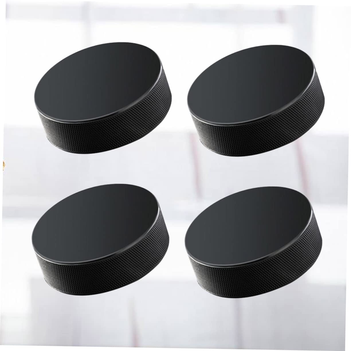 HANABASS 4pièces Palets De Hockey Professionnels Caoutchouc pour Entraînement Et De Hockey sur Glace Noir