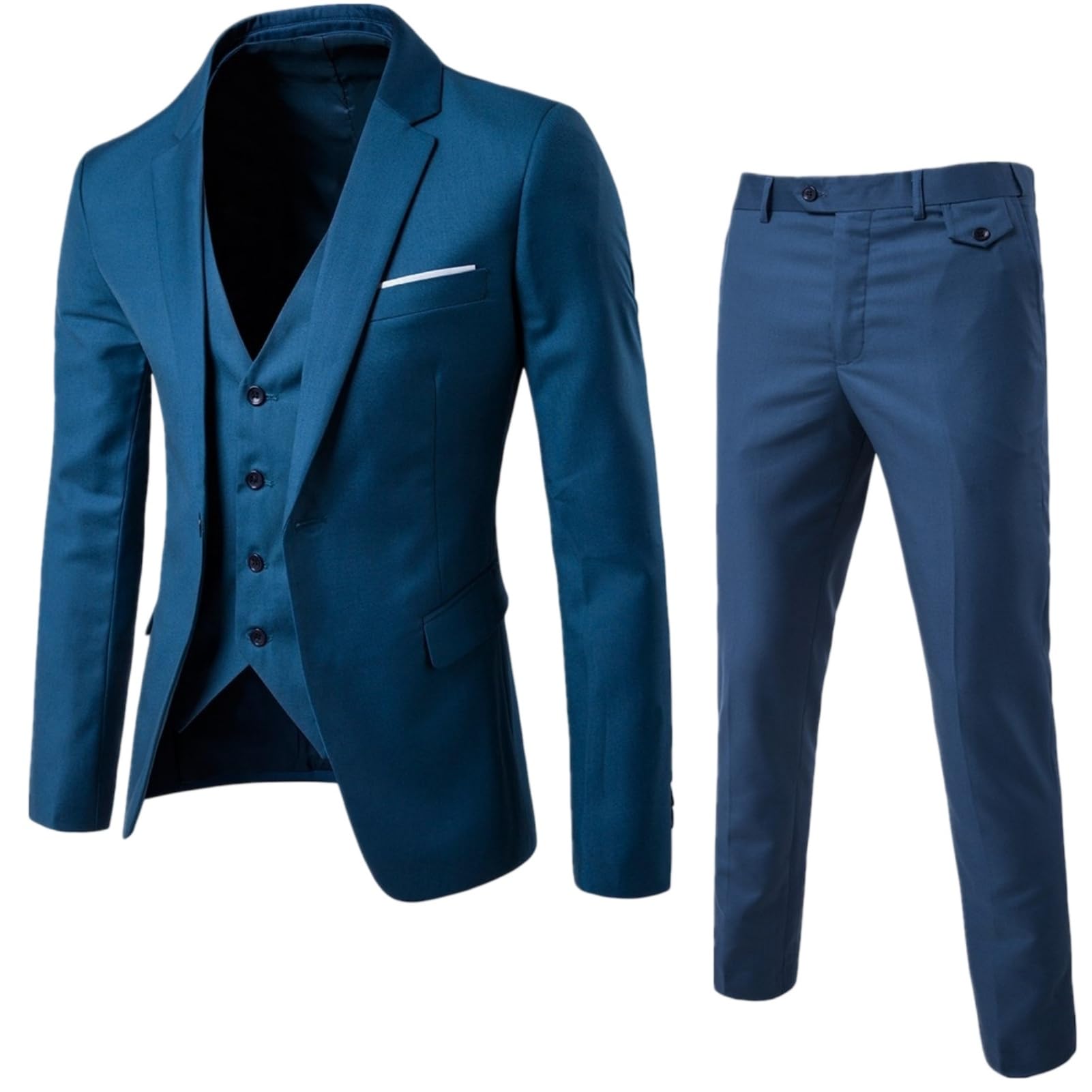 Traje de boda ajustado de 3 piezas para hombre, esmoquin formal con un botón, para novios, padrinos de boda, fiesta de graduación