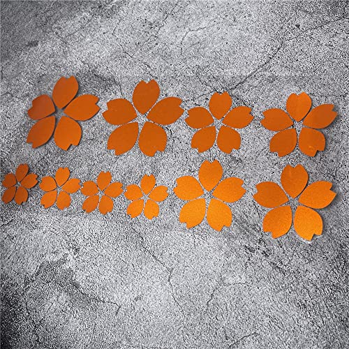 Image of Creative Fashion Flower Cherry Blossoms Petal Leaves Motor Bike Stickers Auto Body Car Styling PVC Decals (Orange)