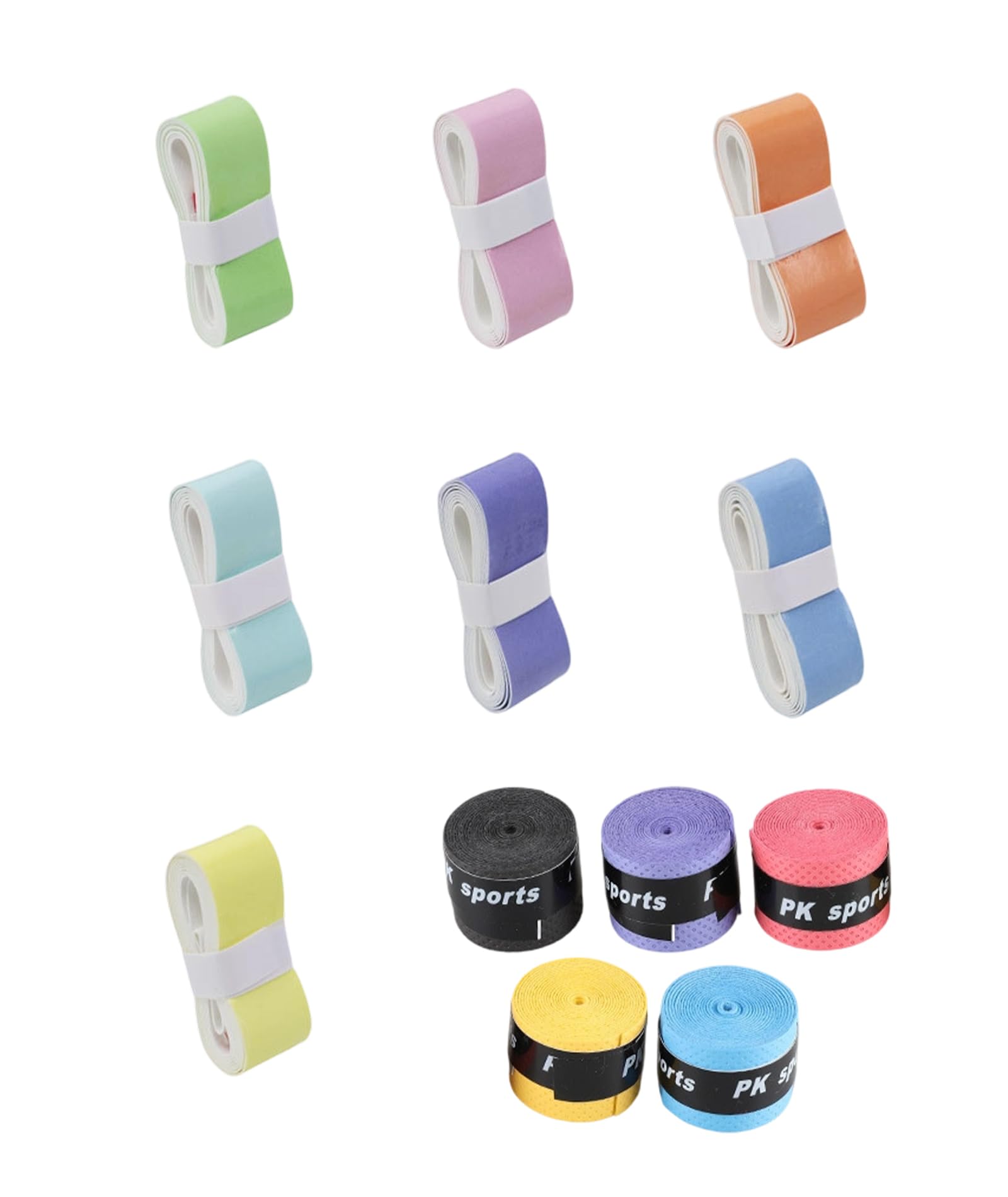 12pcs Badminton Grip Towel Grip for Badminton Racquet, Non-Slip Sweat Absorbent Racket Grip Tape, Durable Tennis Racket Grip for Enhanced Performance, Includes 12 Style Grips