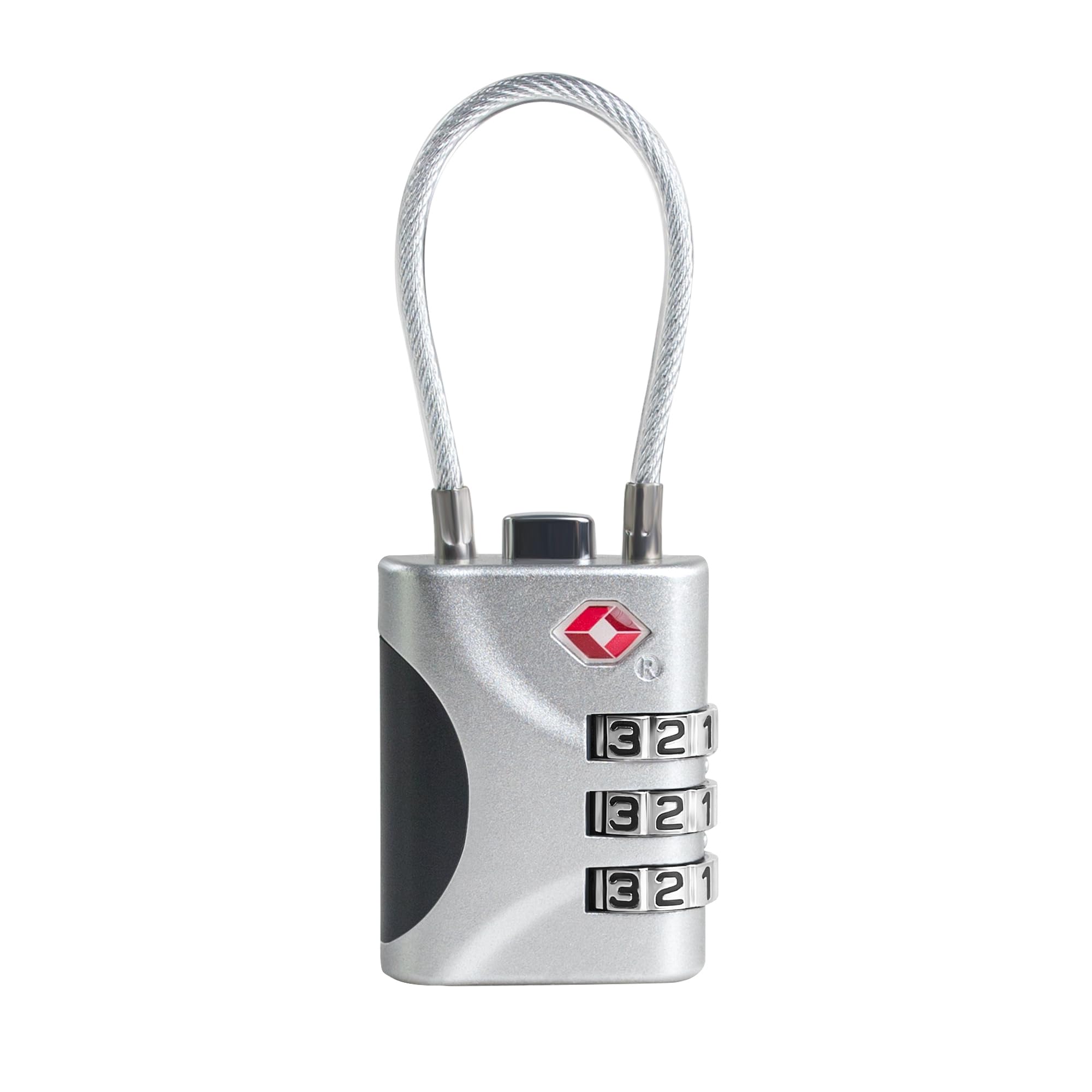 UP Security Travel Luggage Locks TSA Approved, Small Combination Padlock with Cable, Combo TSA Lock for Suitcase, Locker & Gym, Cabinet, Bag Zipper,