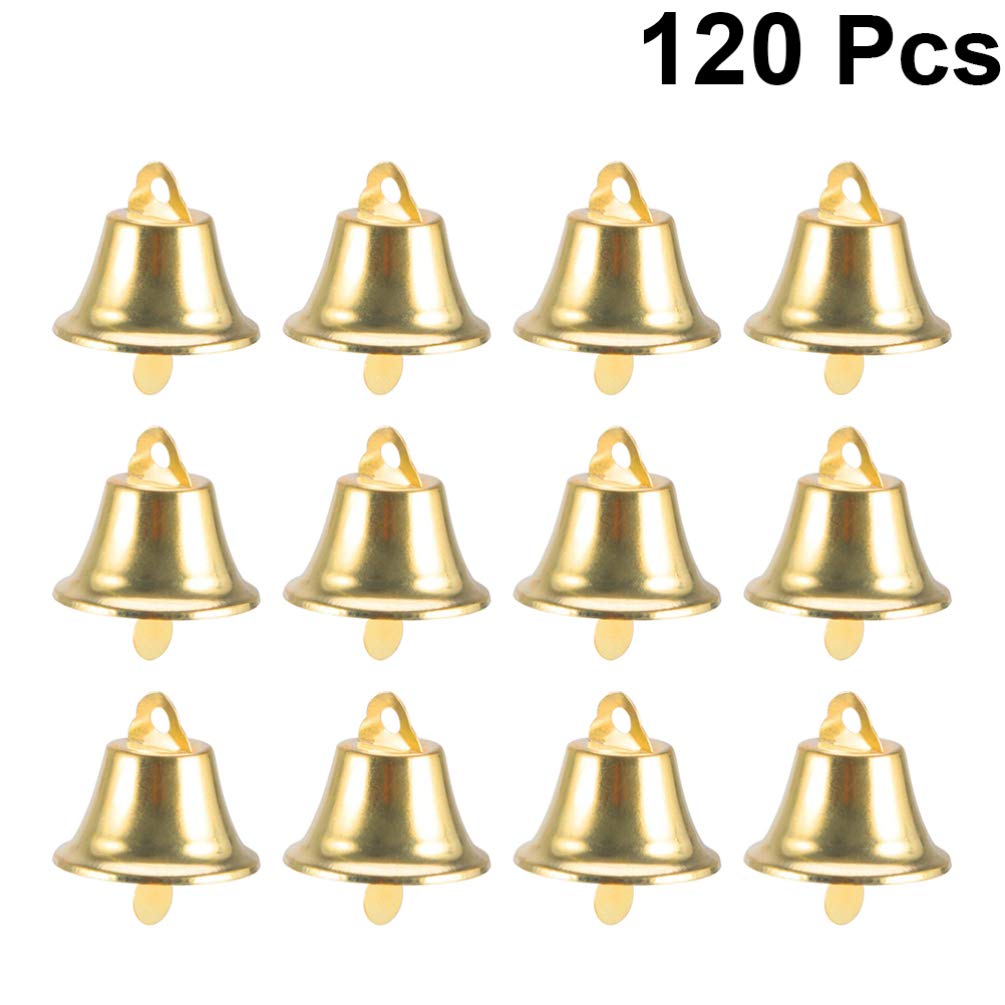 TOYANDONA 120Pcs 30mm Christmas Jingle Bell Craft Bells DIY Doors Dog Bell Wind Chimes Bells Xmas Tree Hanging Pendant for Christmas Holiday Ornament (Golden) - Image 3